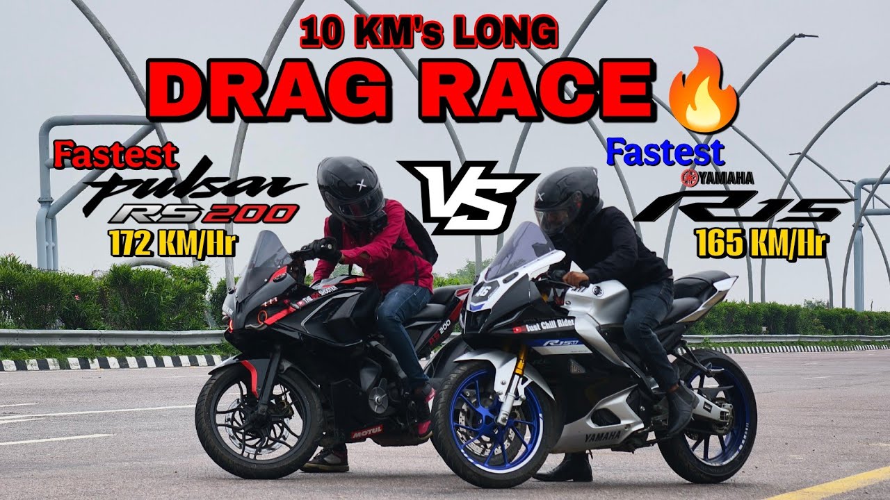 FASTEST R15M VS FASTEST RS200🔥||DRAG RACE 💥||RACE TILL THEIR POTENTIAL 🥵||10 KM's LONG RACE🚀||