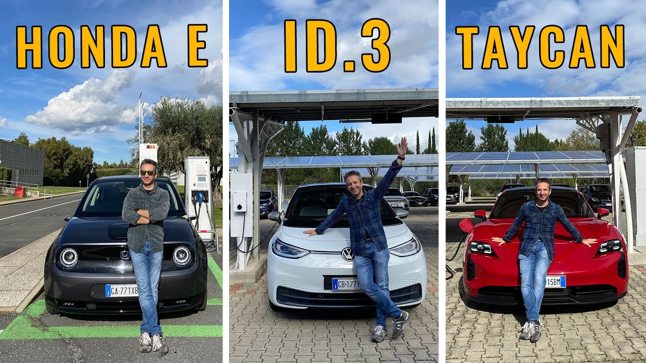 1000 Km ELETTRICI in 2 GIORNI con HONDA E, ID3 e TAYCAN. Com'è andata?