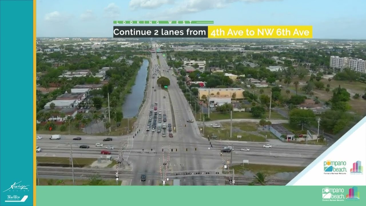 Drone Video - Atlantic Blvd from the Beach, West to Dixie Hwy