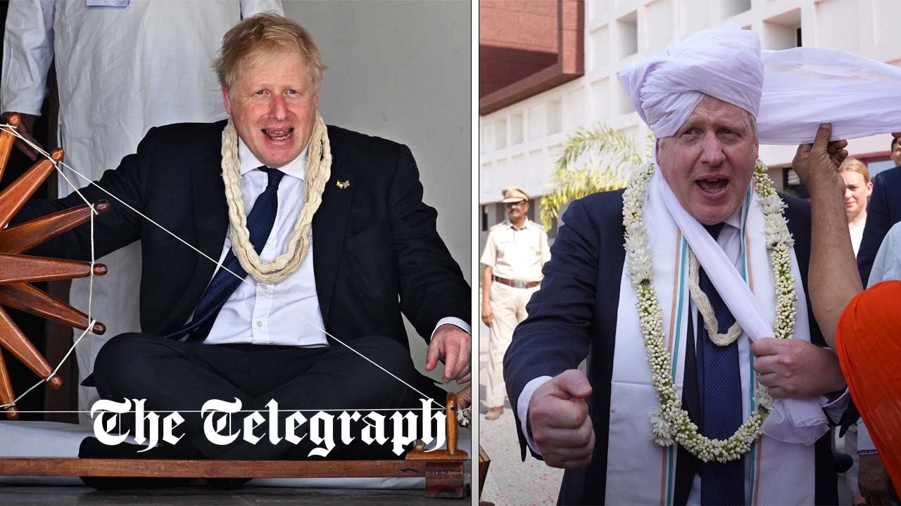 Boris Johnson spins cotton on India trip as 'Partygate' debate is underway