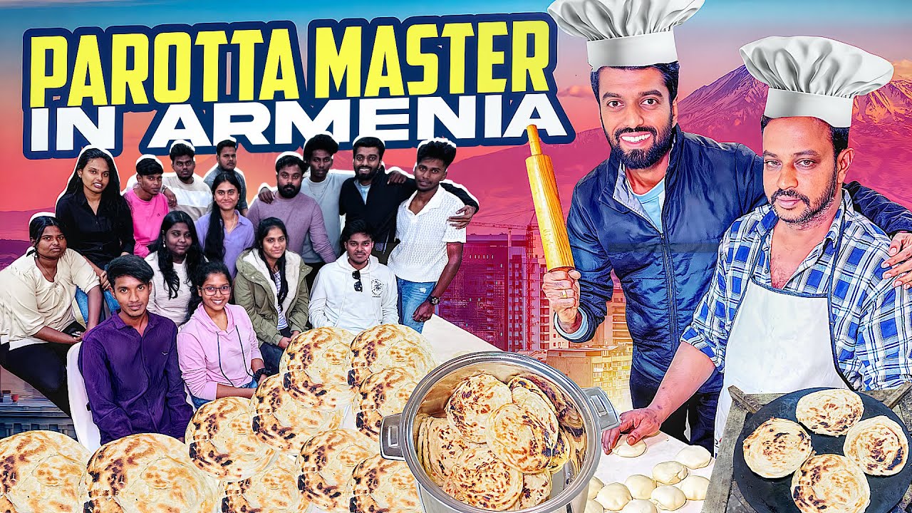 NAMMA பரோட்டா கடை in ARMENIA 🇦🇲 Hostel FEAST !! DAN JR VLOGS