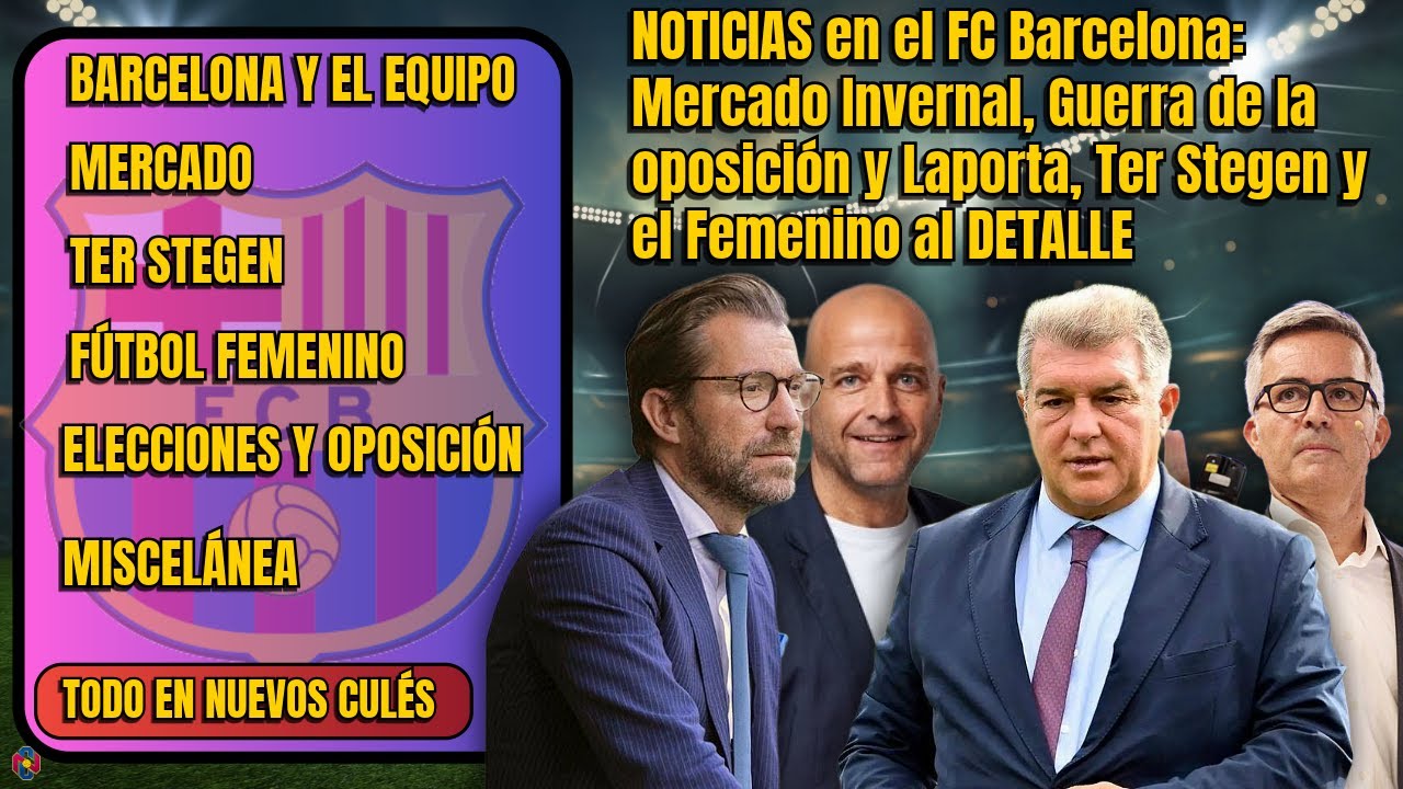 NOTICIAS en el FC Barcelona: Mercado, Guerra de la oposición y Laporta, Ter Stegen y Barça Femenino