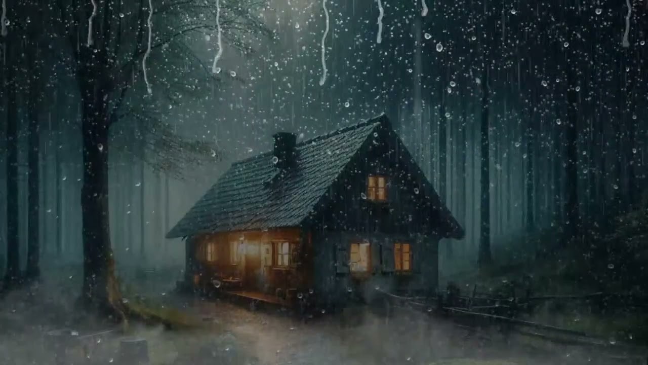 Fall Asleep Fast in 3 Minutes with eavy Rain and Thunderstorm Sounds on Roof At Night �