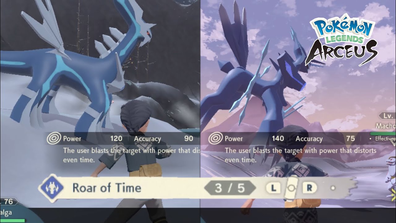 Changes to Roar of Time, Spacial Rend, and Shadow Force — Pokémon Legends Arceus