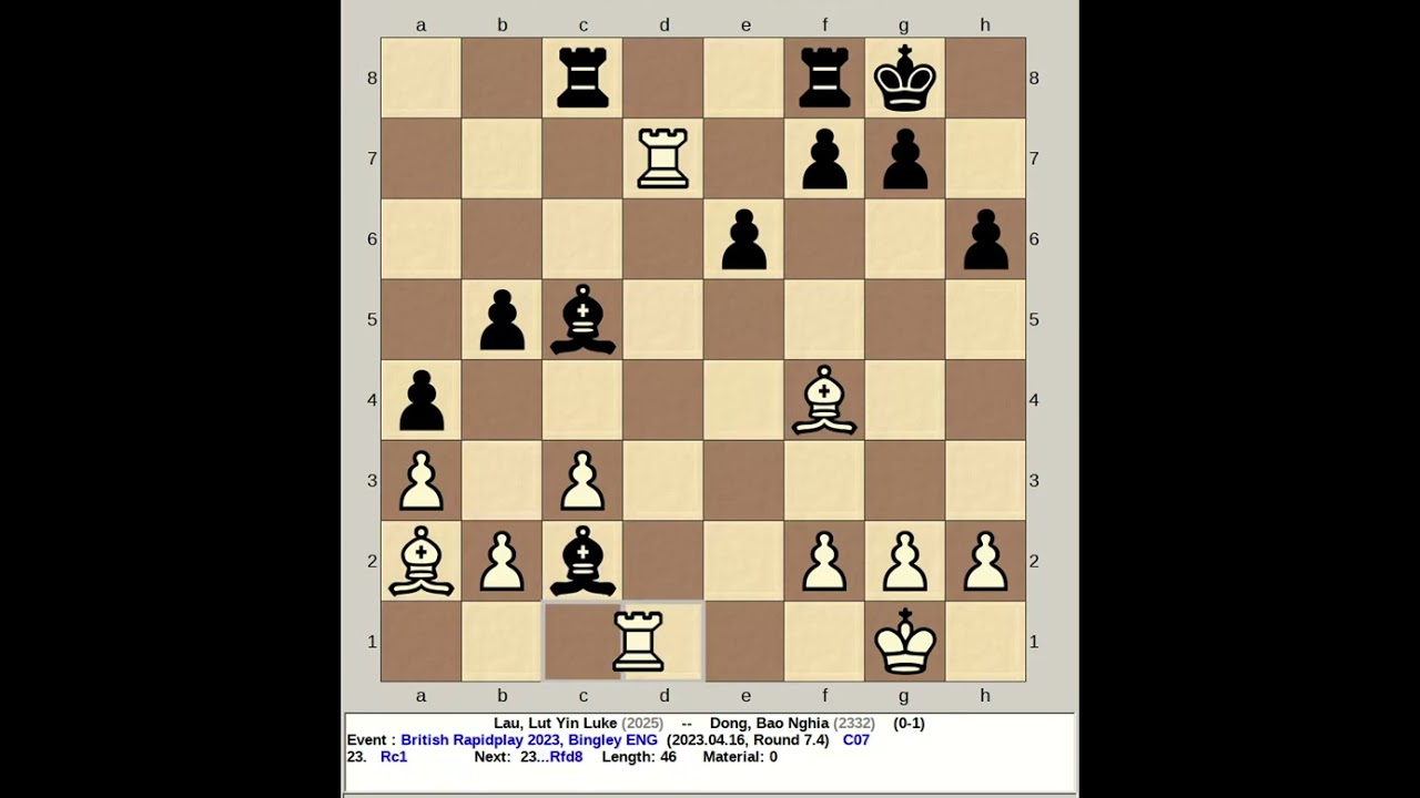 Lau, Lut Yin Luke vs Dong, Bao Nghia | British Rapidplay Chess 2023, Bingley England