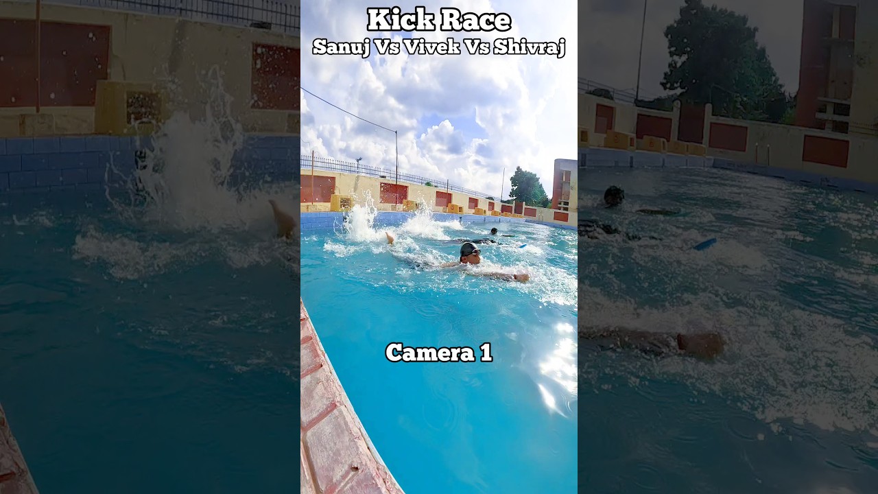 Fast Swimming Race between Sanuj Vs Shivraj Vs Vivek, #swimming #learnswimming #swimmingtips