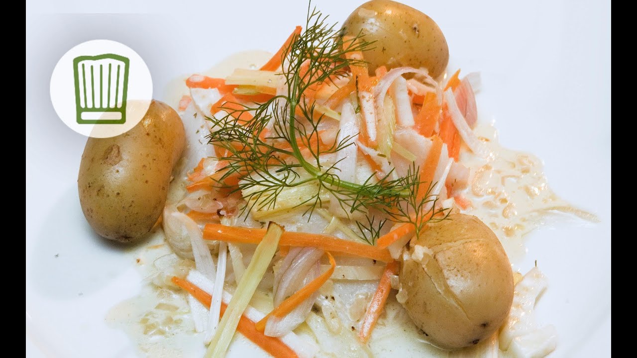 Heilbutt mit Gemüse und Senfsauce #chefkoch