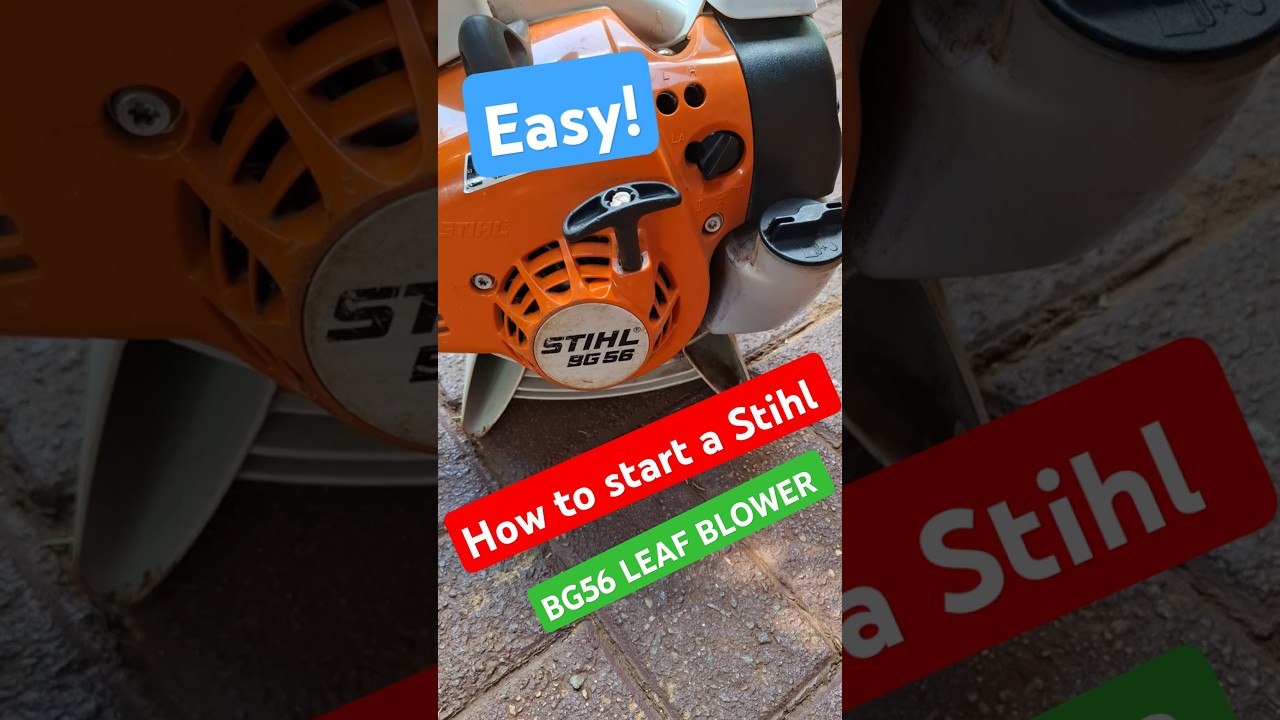 How to start a Stihl BG56 🤔 easy! This is a cold start. 👍  #stihl #michaelstoolbench #stihlbg56