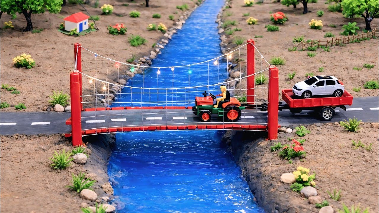 Helicopter Dropped a Bomb and Destroyed the Bridge, Villagers Built a Strong Concrete Bridge works