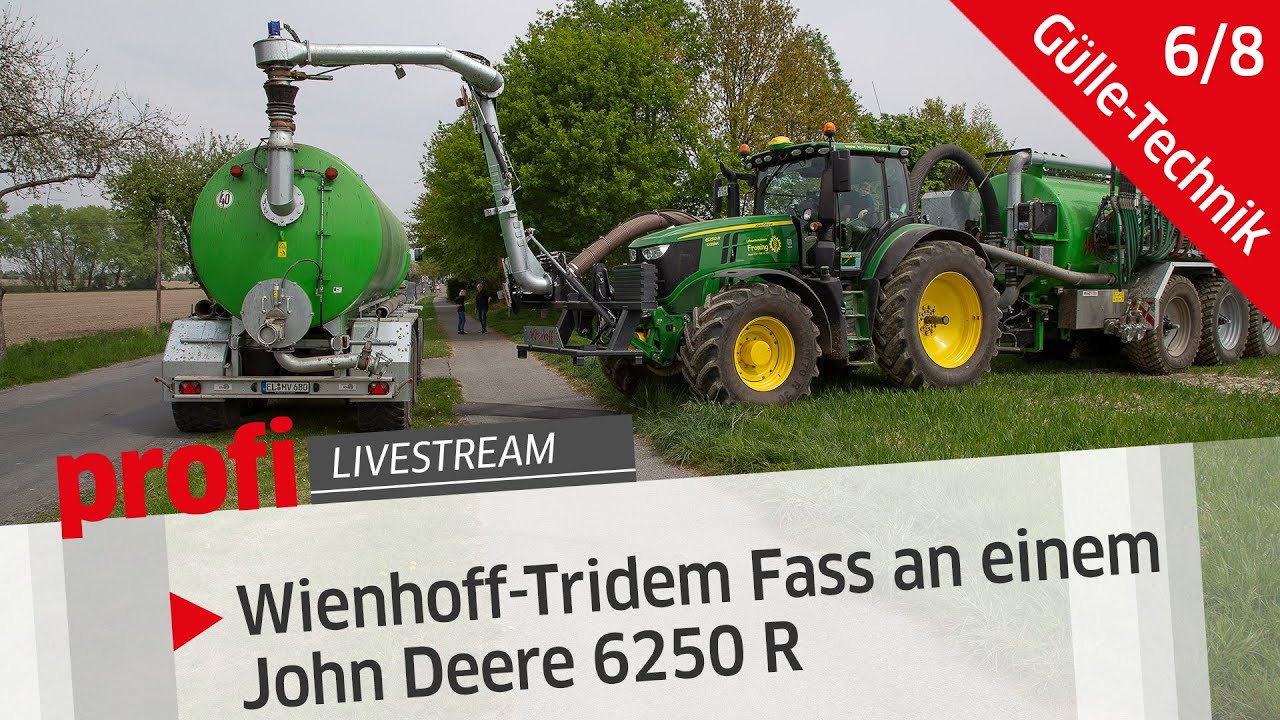 Gülle-Technik 6/8: Wienhoff-Tridem Fass an einem John Deere 6250 R - Technik im Detail | profi Live