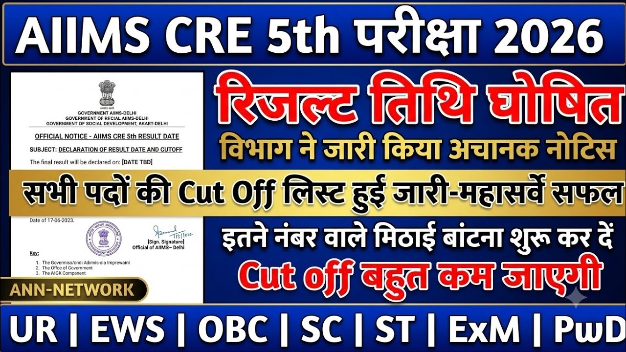 AIIMS CRE 5 Result 2026 | When Will the AIIMS CRE 5 Result Be Released? | AIIMS CRE 5 Cutoff & Re...