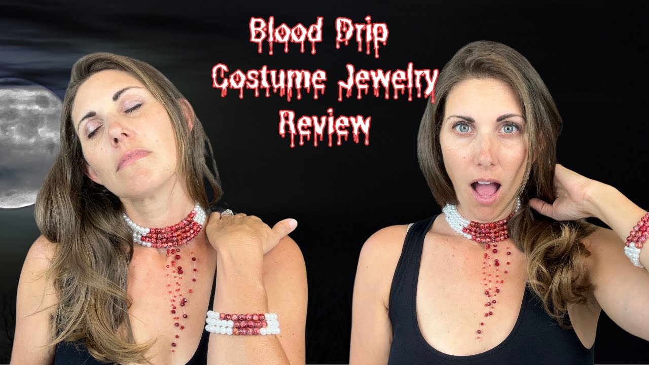 Halloween Vampire Bite Blood Drip Costume Jewelry Review & Demo