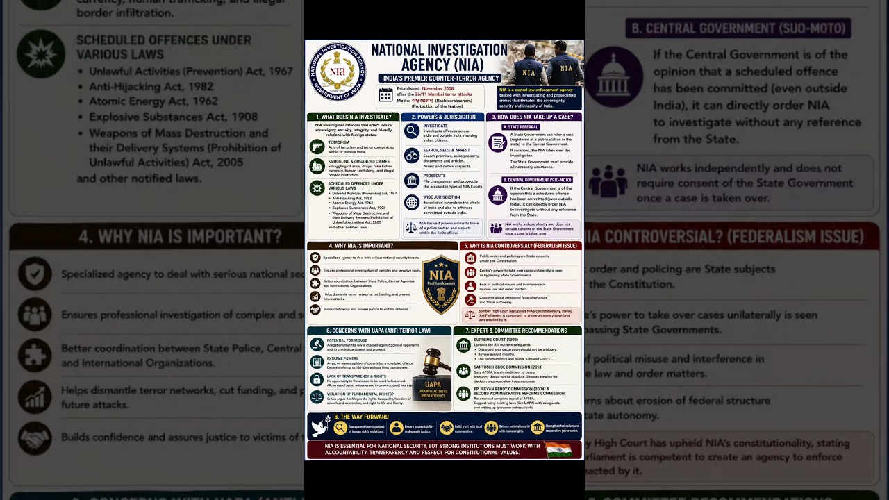 🛡️ National Investigation Agency (NIA): India's Premier Counter-Terror Agency
