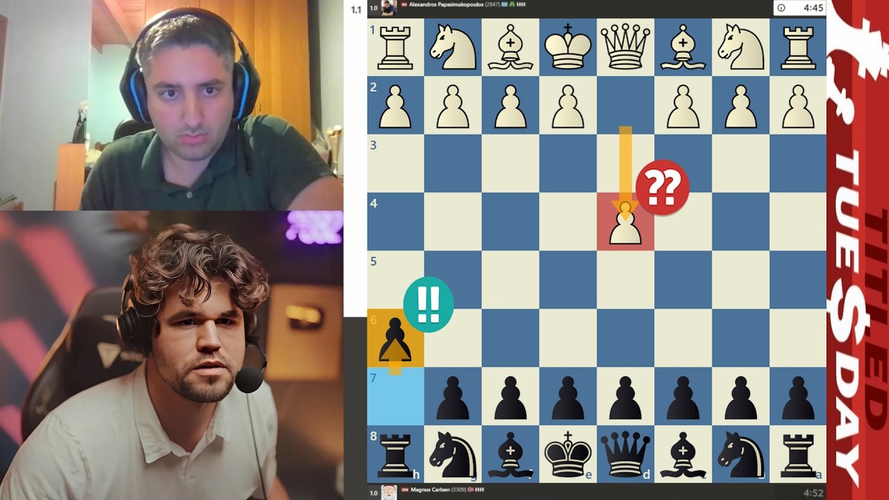 Magnus TROLLING 1...h6!! IM A.Papasimakopoulos vs GM Magnus Carlsen