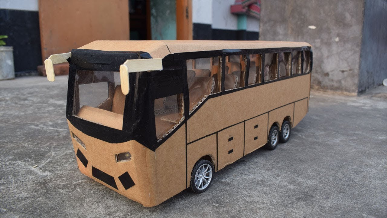 🚙 How to Make a RC Martz Bus From Cardboard-Multi lighting bus || আরসি মার্টজ বাস তৈরি