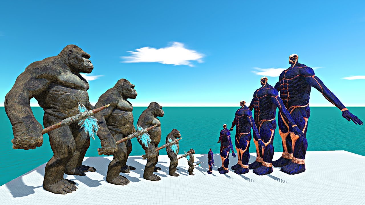 Epic Battle | Growing King Kong vs Ice Colossal Titan - Animal Revolt Battle Simulator