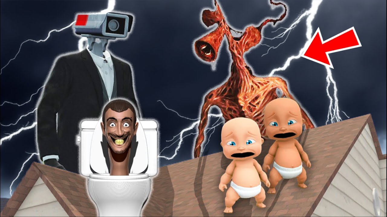 Two Babies Escape 1000 SKIBIDI EVIL MONSTERS! (Skibidi Toilet, Camera Man, Siren Head)