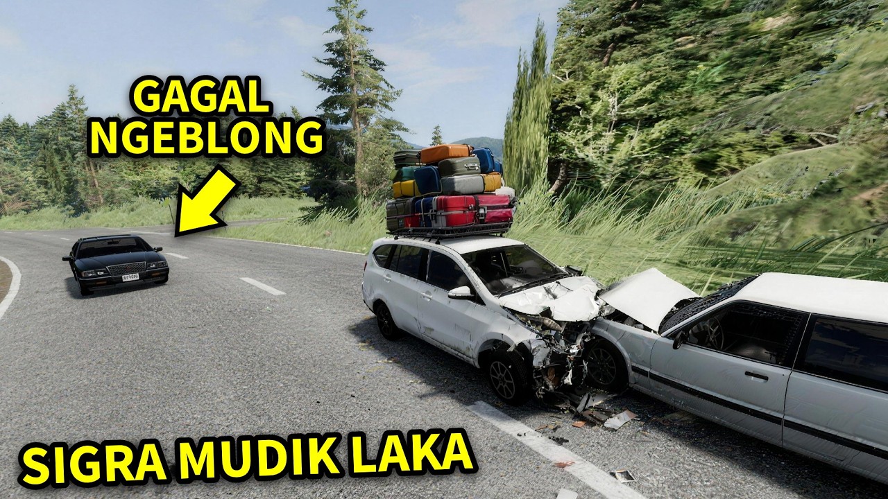 Sigra mudik puasa ugal ugalan berakhir laka beamng