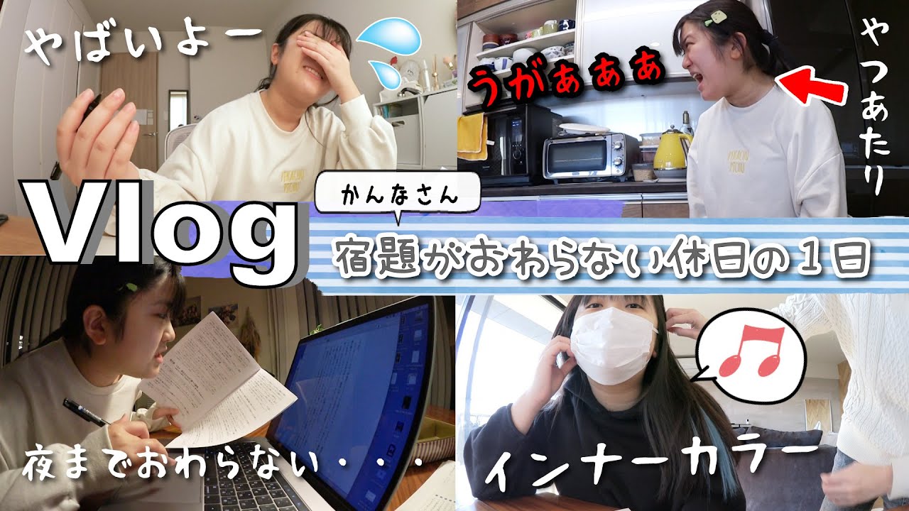 ★Vlog★かんなさん宿題がおわらない休日の1日