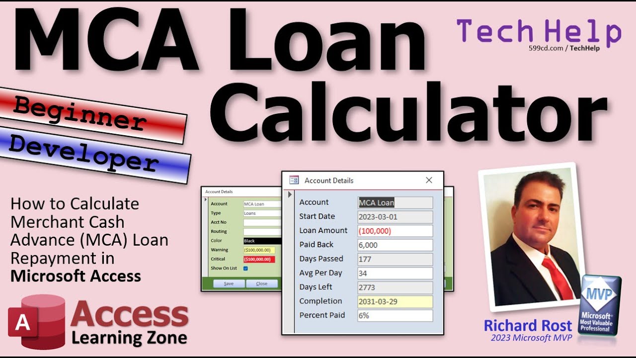 How to Calculate a Merchant Cash Advance (MCA) Loan Repayment in Microsoft Access