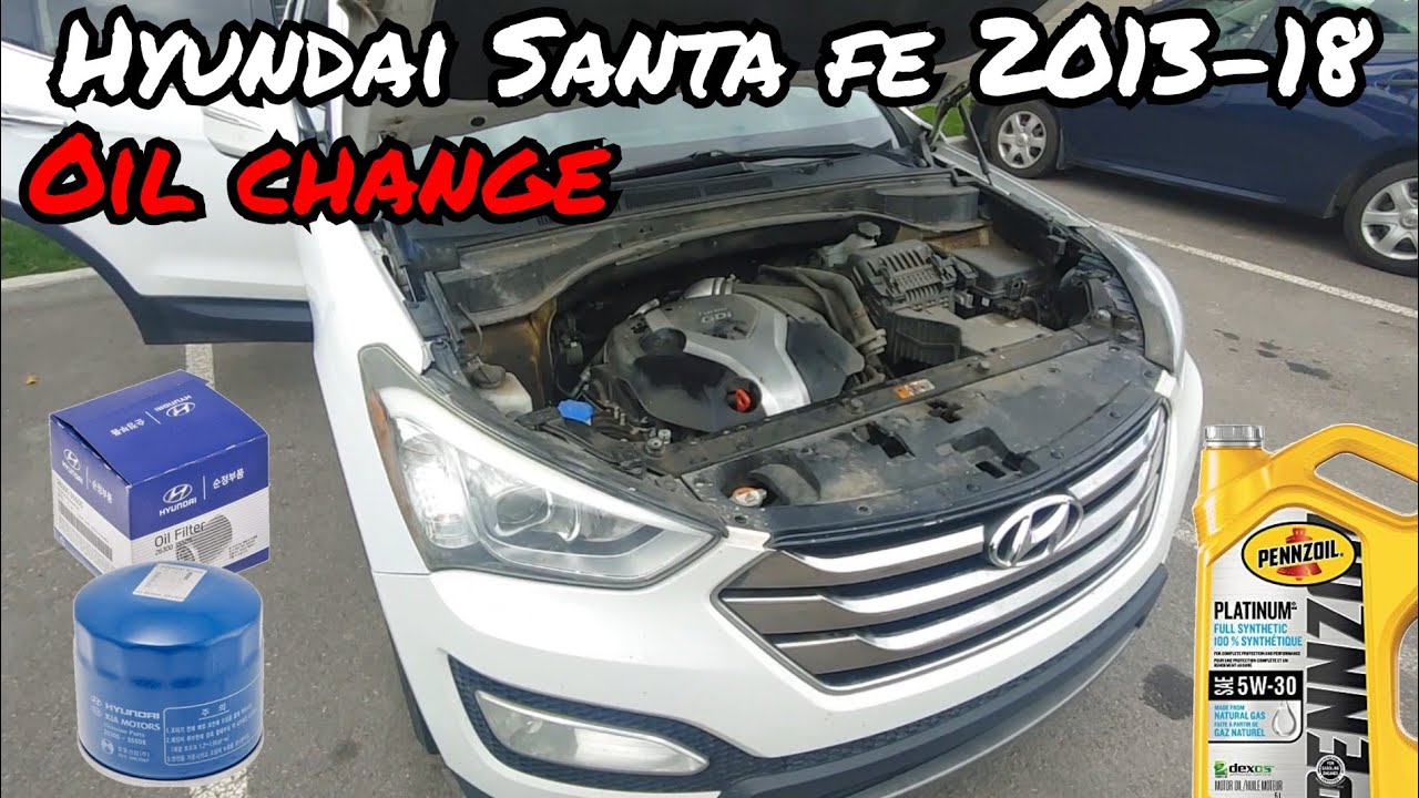 Hyundai Santa fe 2.0T 2013-18 Oil Change - step by step