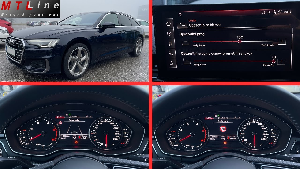 Audi A4, MY2020 &ndash; Traffic Sign Assist activation &ndash; vključitev prepoznave prometnih znakov