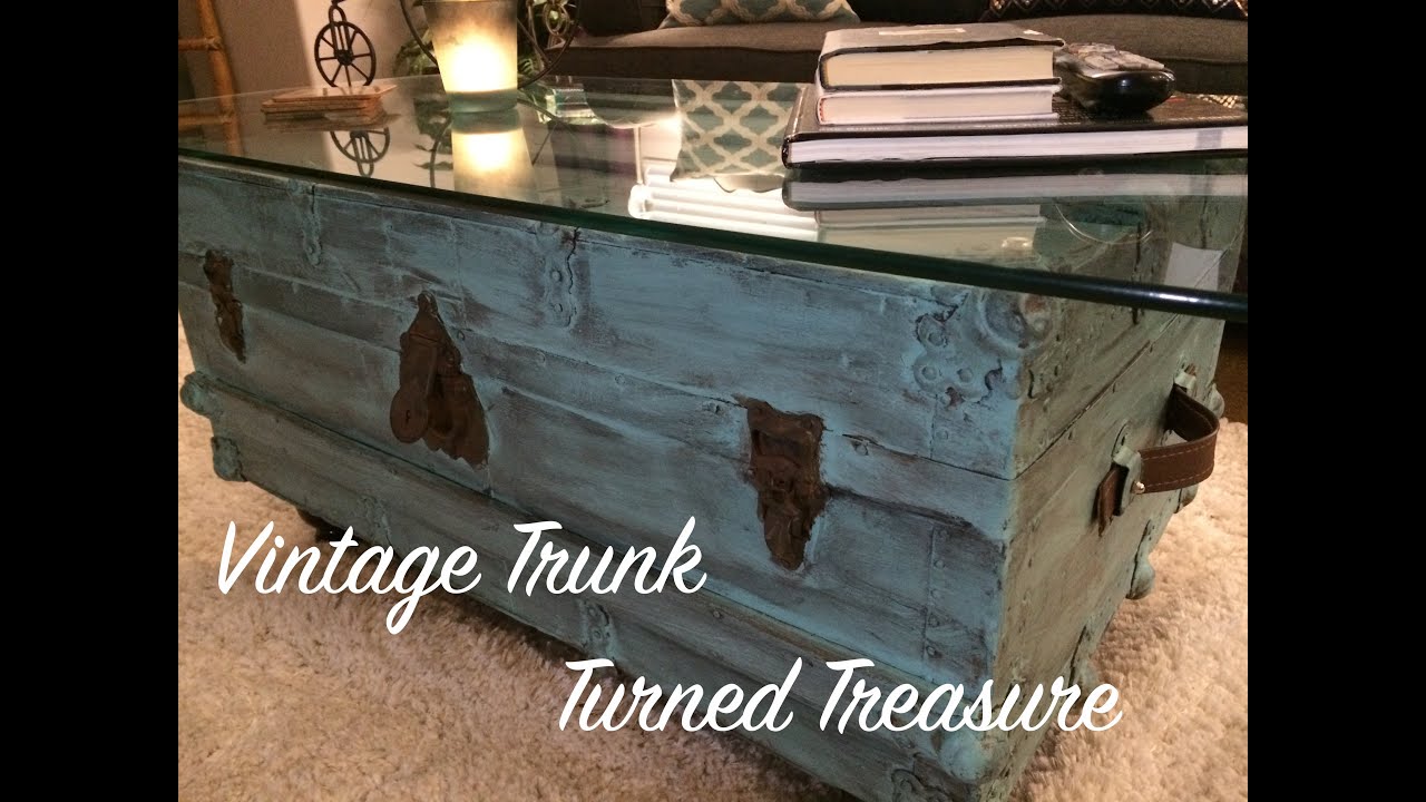 VINTAGE TRUNK COFFEE TABLE DIY: Repurposing a thrift store find into a one-of-a-kind coffee table