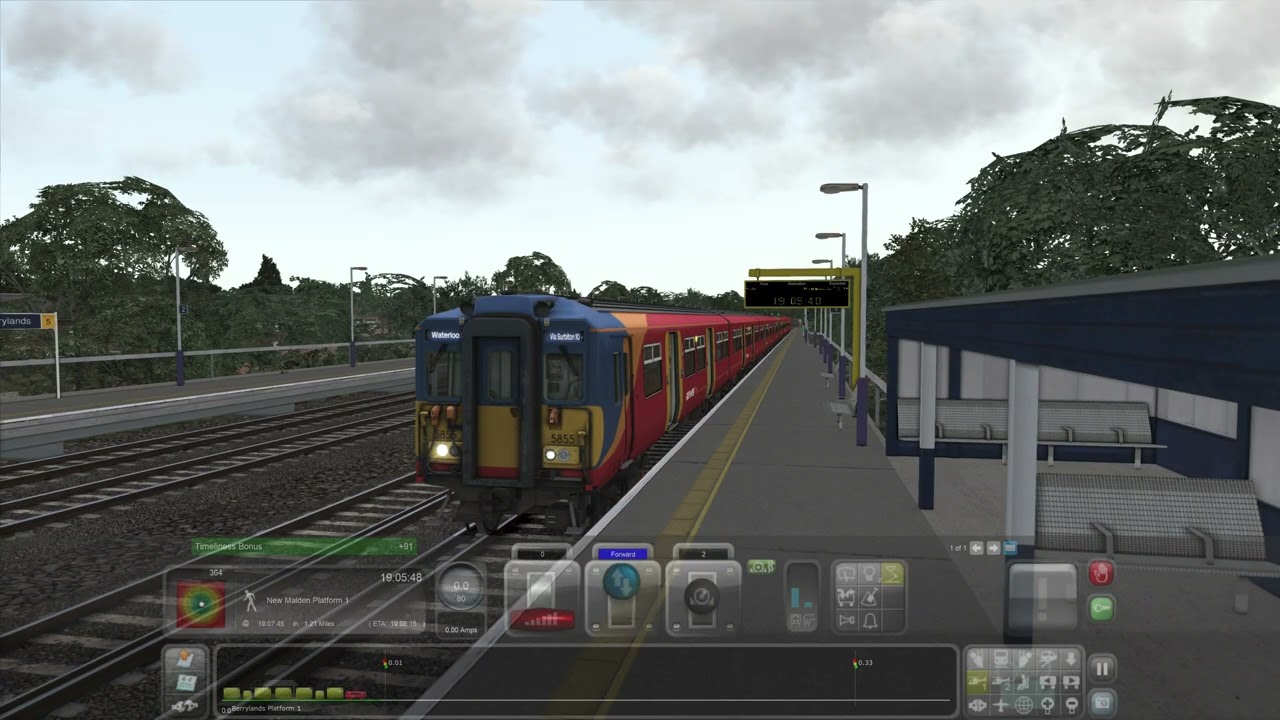[2J60] Train Simulator: Portsmouth Direct Line: 18:54 Hampton Court to London Waterloo.