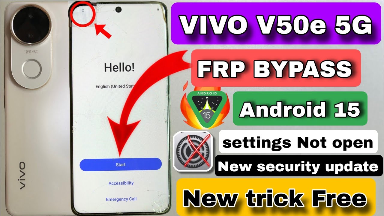 #Android 15 VIVO V50e 5G FRP BYPASS || VIVO V50e 5G Google Account Bypass 🔥 || without PC New trick 