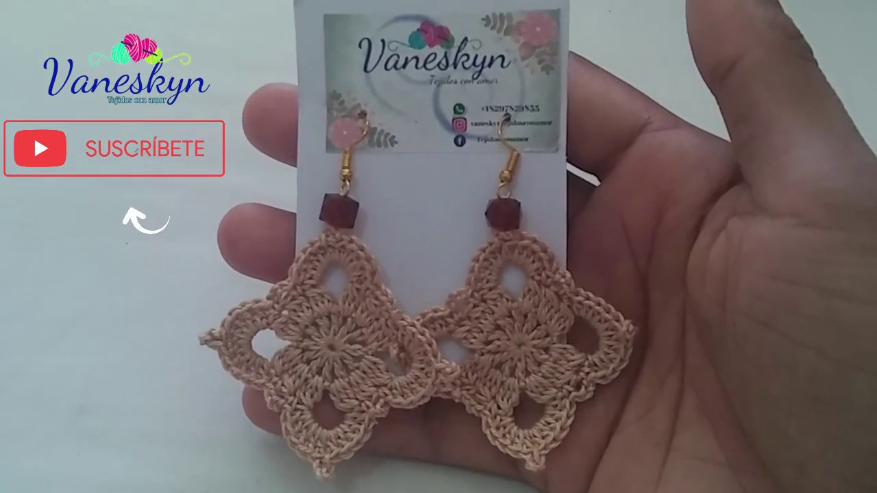 ARETES EN CROCHET  🧶 PASO A PASO, TUTORIAL FÁCIL Y SENCILLO (en español)
