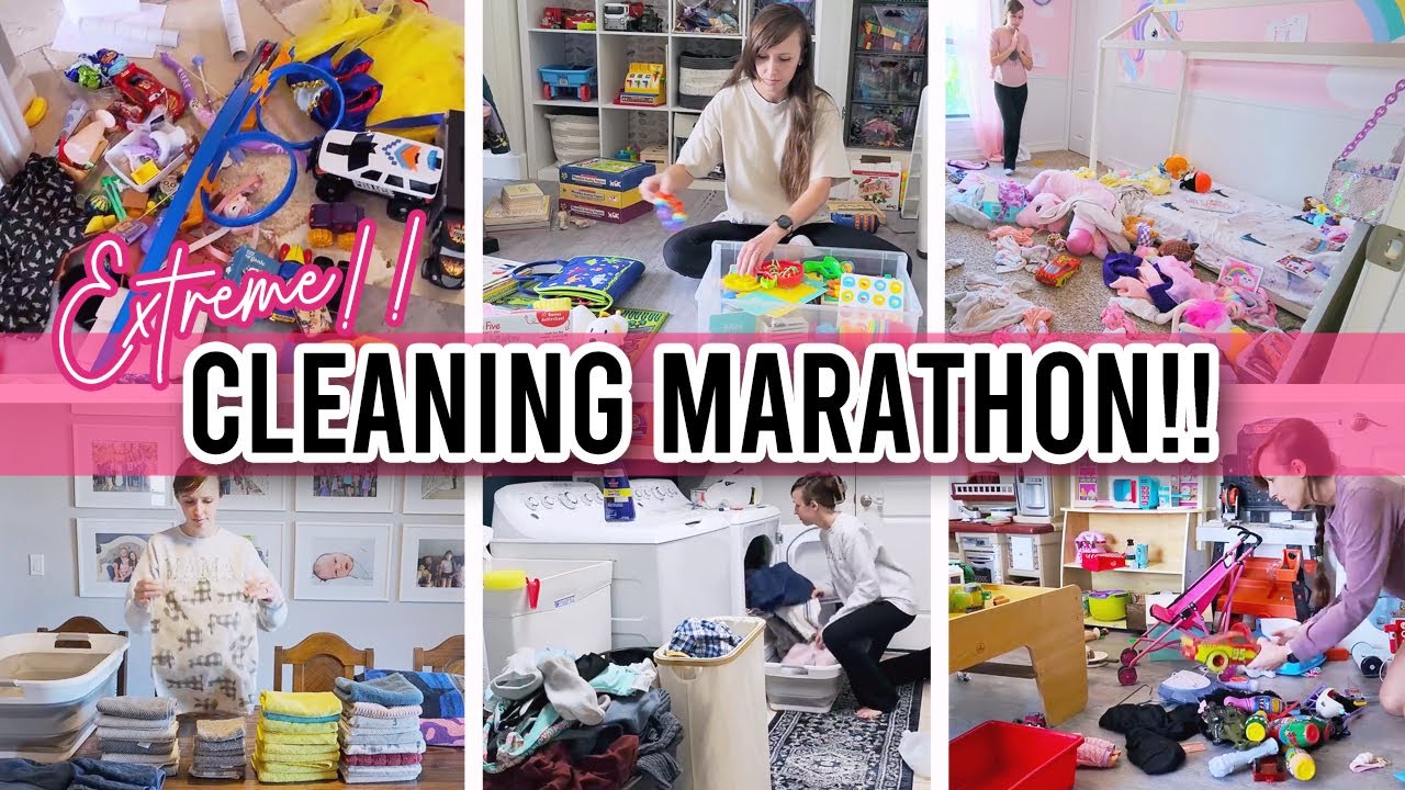 EXTREME CLEAN WITH ME MARATHON | DECLUTTERING AND ORGANIZING | 4 HOURS OF CLEANING MOTIVATION