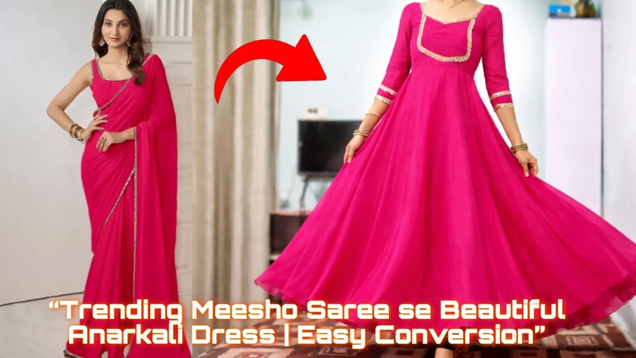 Saree Se Full Circle Umbrella Suit Cutting Kaise Kare | Easy Stitching Tutorial #umbrelladress