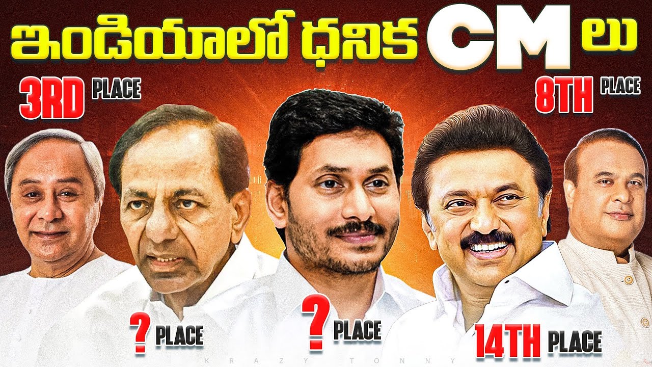 Top 15 Richest CM's in INDIA|| India Richest CM According to ADR kcr, ys jagan@KrazyTony