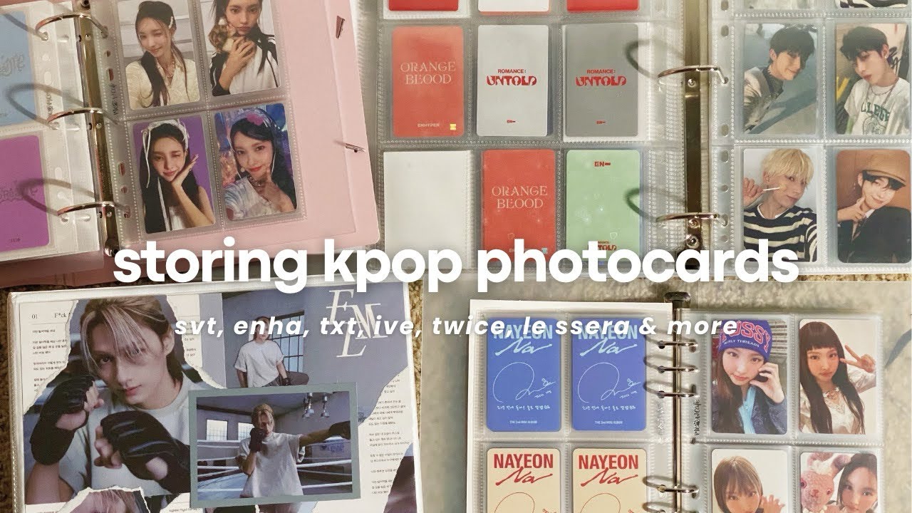 storing kpop photocards #2 ♡ seventeen, enhypen, txt, ive, twice, le sserafim & more !