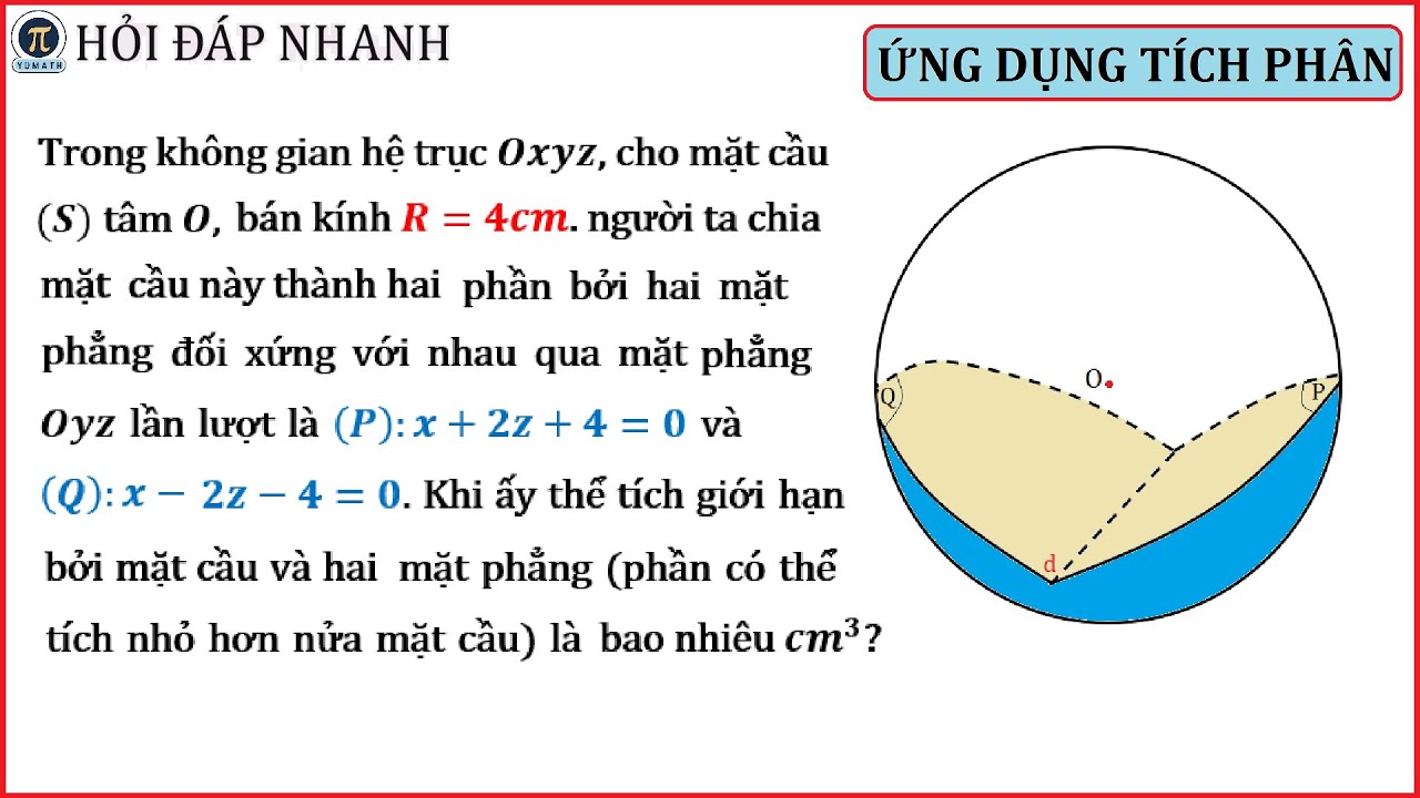 Bài siêu hay kết hợp không gian vecto và ứng dụng tích phân tính thể tích vật thể