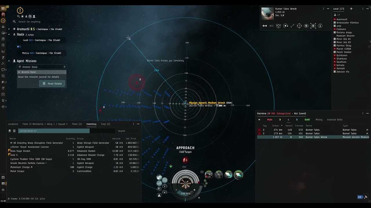 Eve Online - Anomic Base Serpentis (3 Talos) - Cheap Harpy fit (another run)