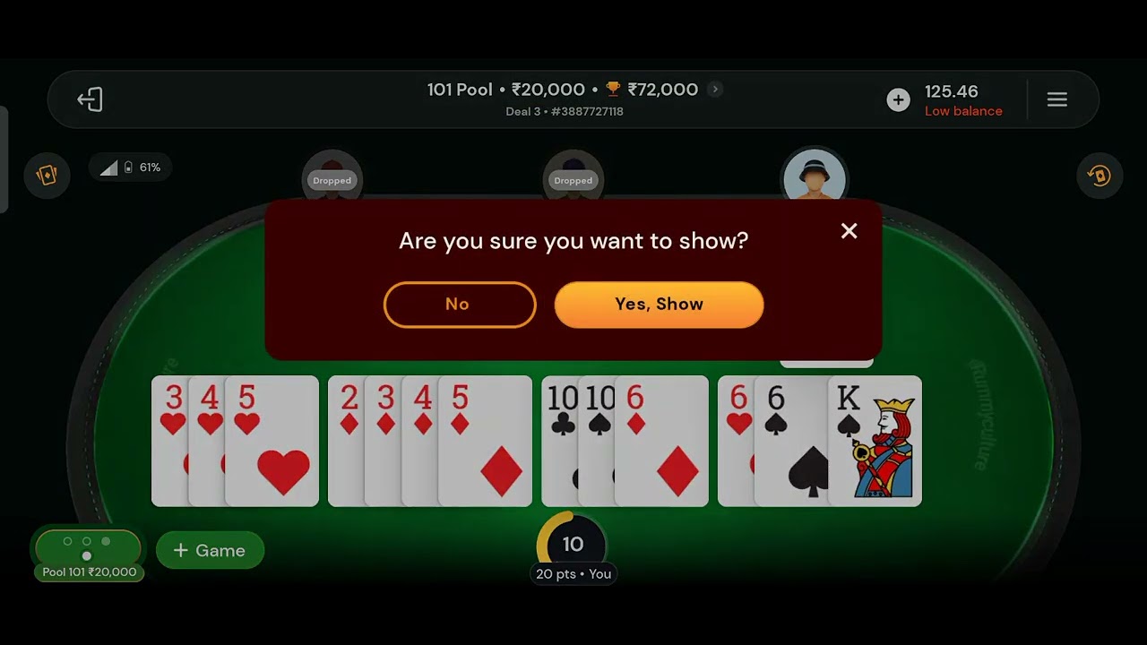 Rs 20000 101 pool || rummy online ||