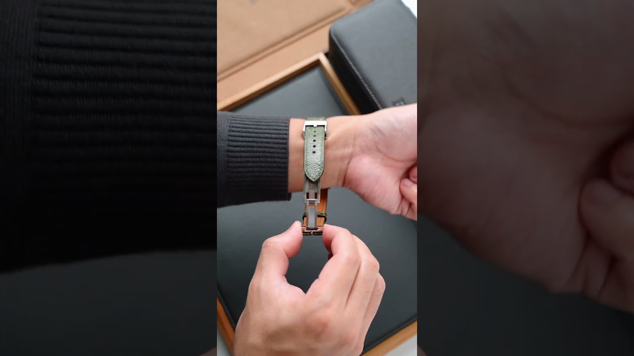 Rolex Explorer 1 on Delugs Forest Green Ostrich Strap