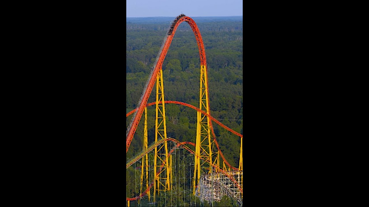 This Roller Coaster Was TOO EXTREME! Intimidator 305 #shorts #rollercoaster