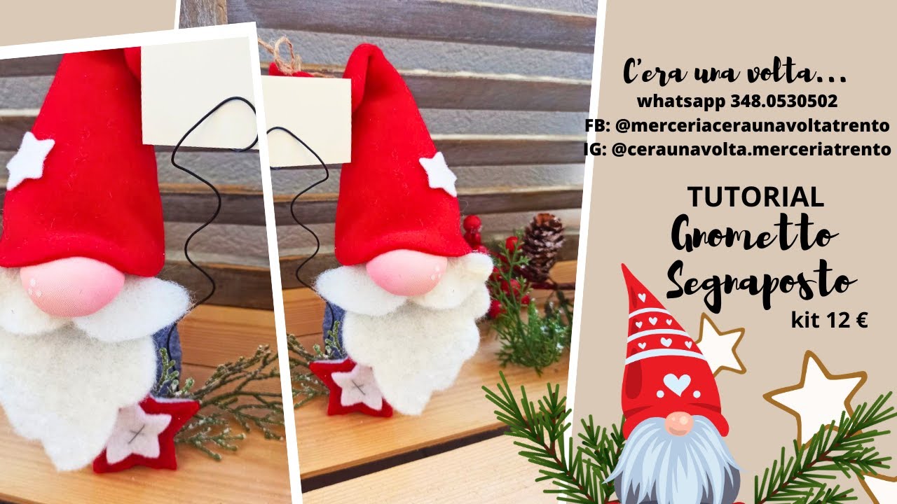 TUTORIAL GNOMETTO SEGNAPOSTO - in pile e feltro cucito a mano