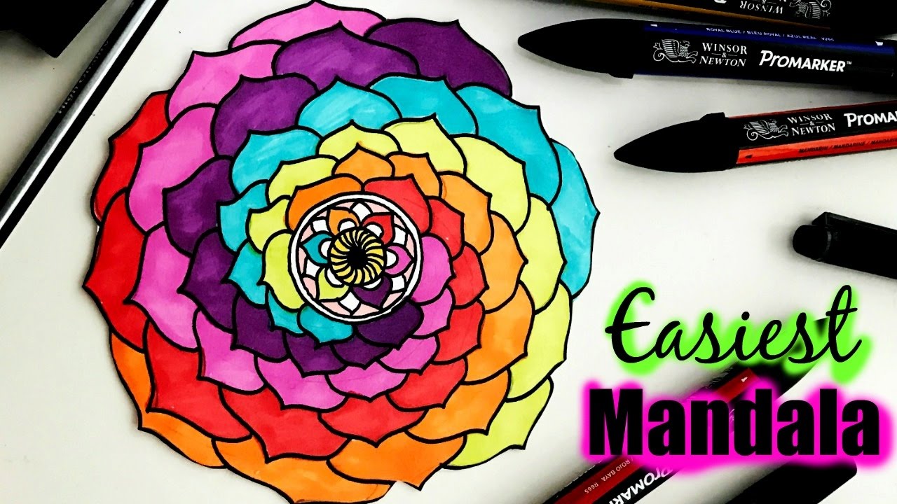 *EASIEST MANDALA* that Everyone Can Draw/ /Beginners Art / /