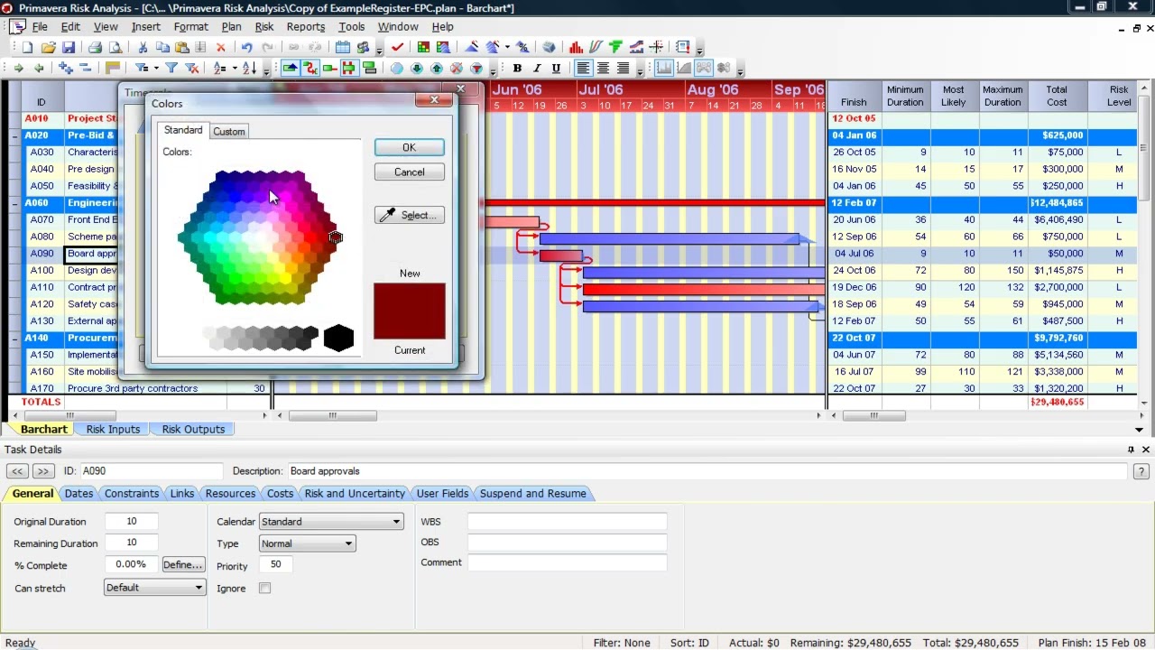 Primavera Risk Analysis (PRA): Gantt Chart Timescale Explained | Schedule Visualization Guide