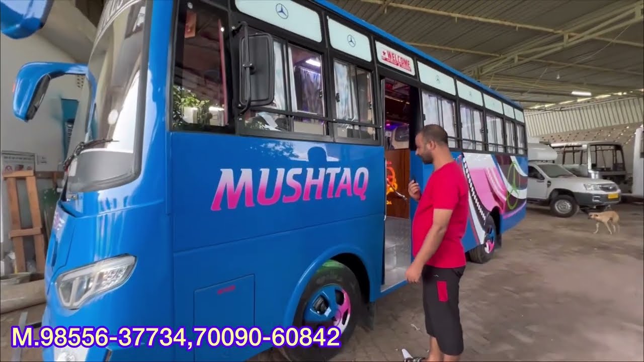 Full Review Bhat coach Kashmir Tata 412 27 seated new bus body ! Rania body builder Moga Punjab
