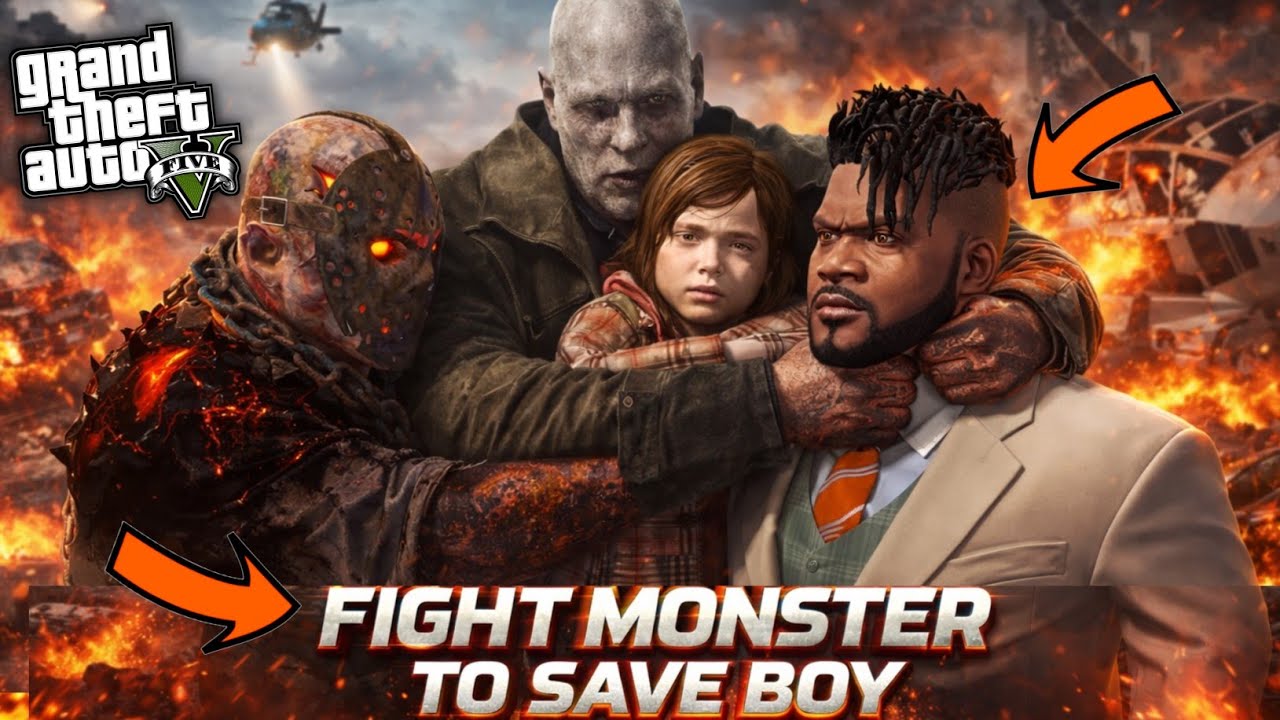 GTA 5: Franklin Save One Family From Monsters😵But Monsters Become Angry 😈👿Shinchan Left🥶 Pss Gamer
