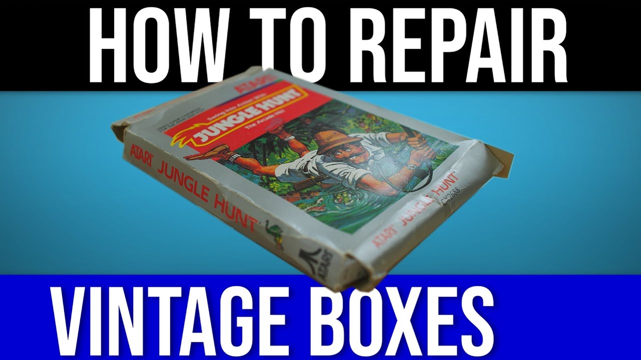 HOW TO RESTORE CARDBOARD BOX: refurbishing a vintage Atari Jungle Hunt box from the 80's