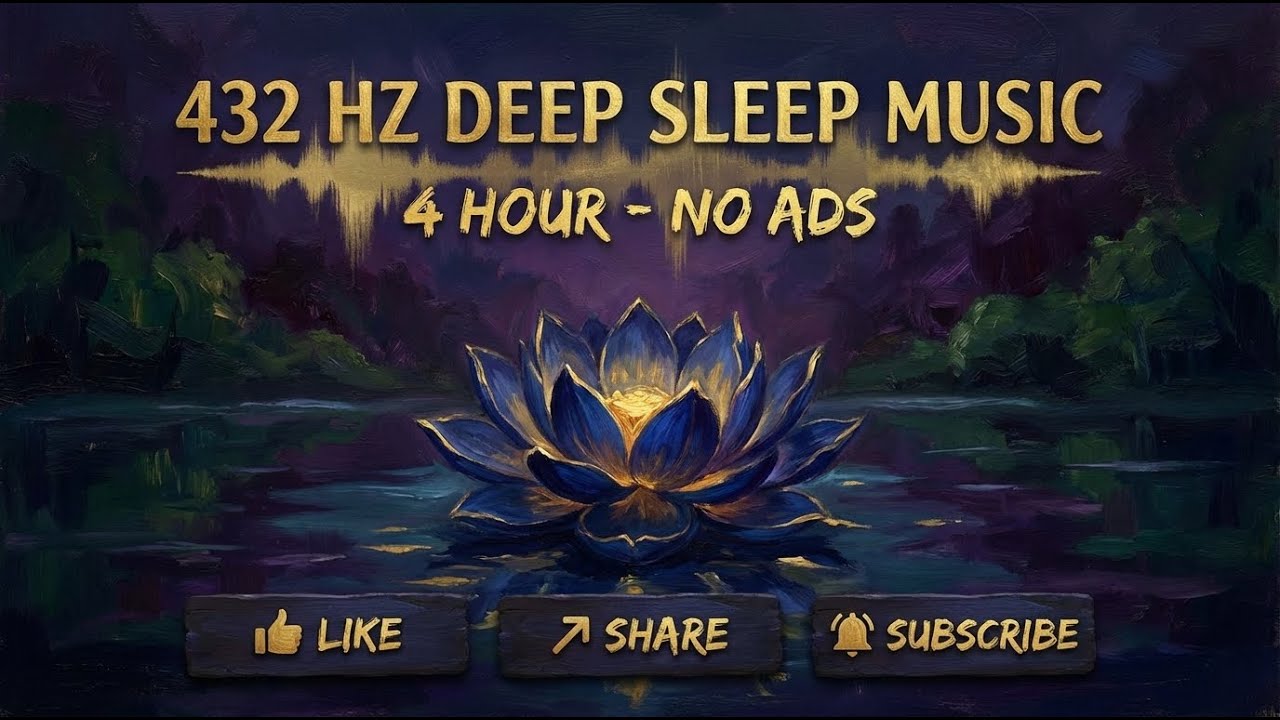 4 Hour | No Ads | 432Hz Deep Sleep Music 🌙 | Heal Mind & Body | Insomnia Relief | Stress Relief