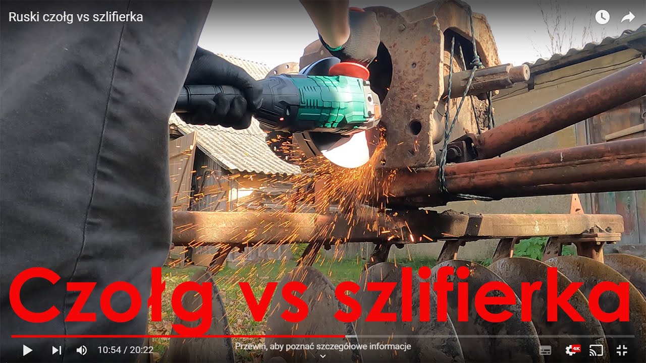 Ruski czołg vs szlifierka