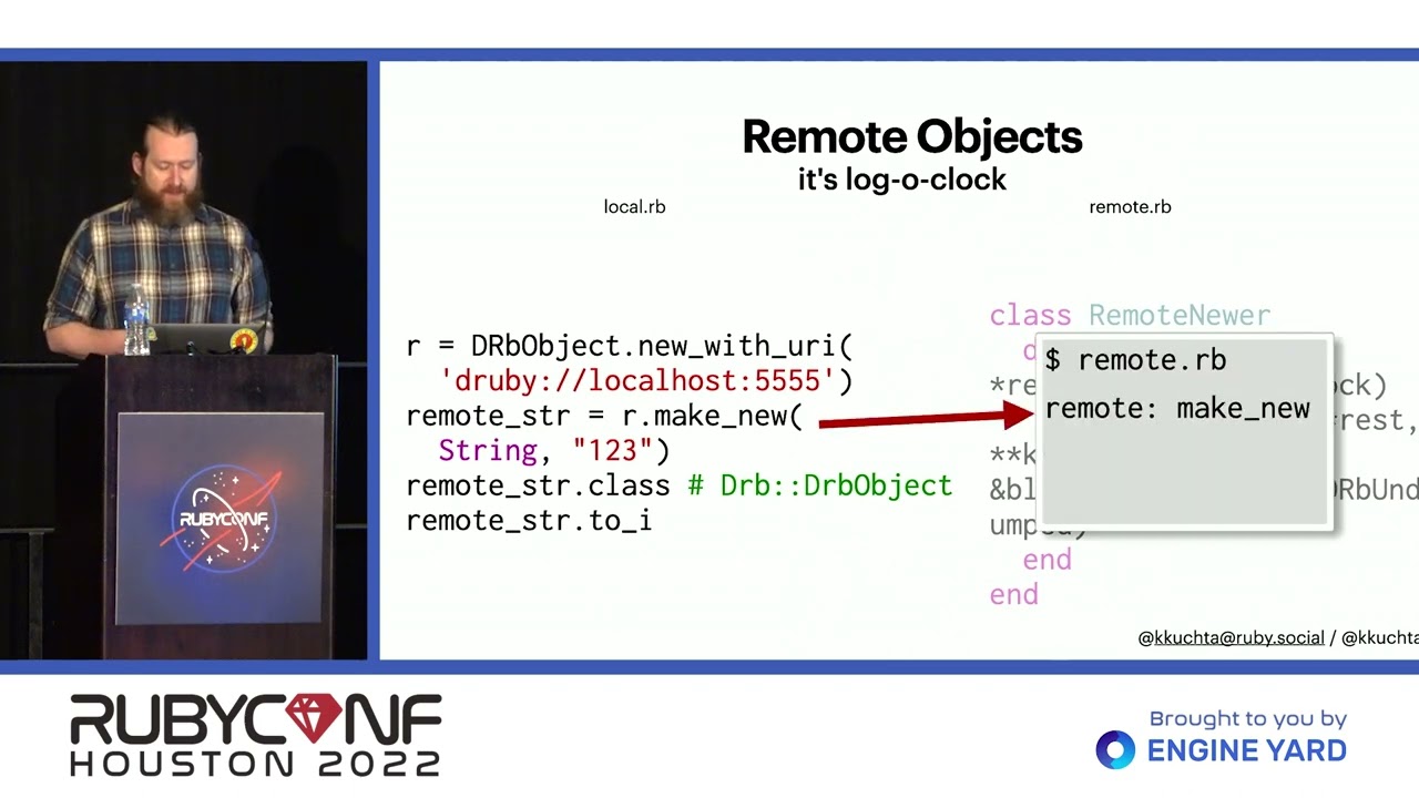 RubyConf 2022: Everything a Microservice: The Worst Possible Intro to dRuby by Kevin Kuchta