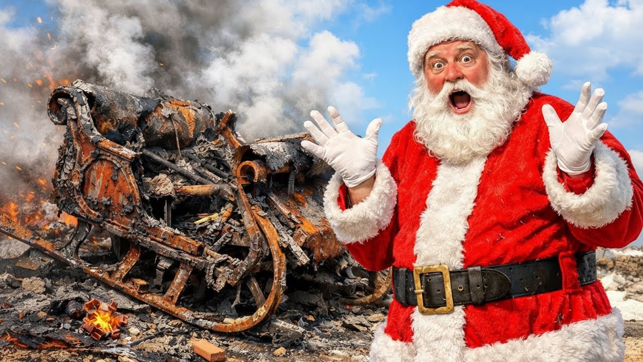 Completely Burnt Santa's sleigh |