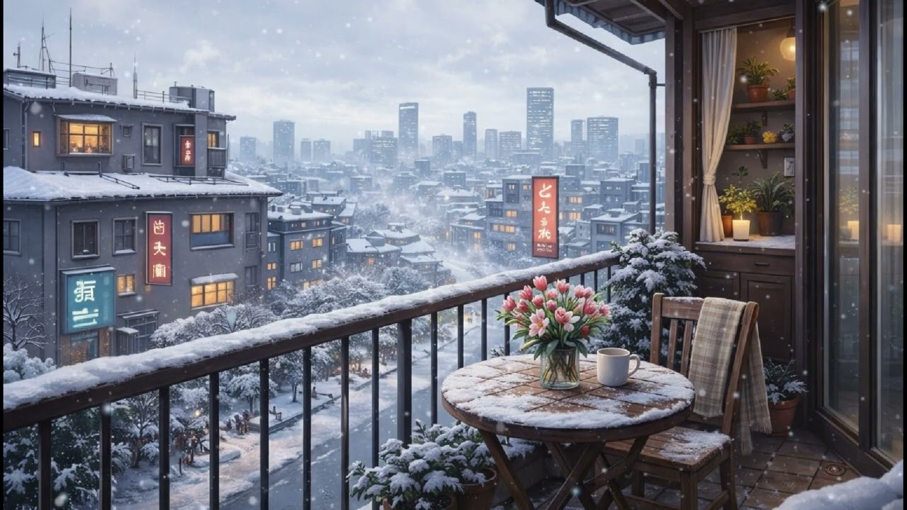 Slow Japan Daylight Snow Lofi ⛄️ Cozy Lofi Beats for Study, Relax & Sleep ❄️